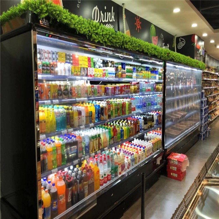 超市风幕柜蔬菜水果保鲜展示柜饮料酸奶冷藏立式风幕柜商用