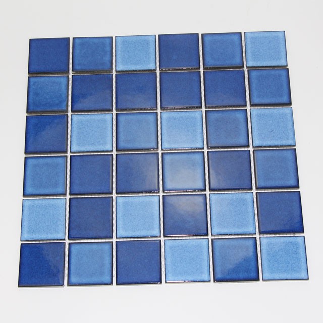 48B05 泳池马赛克瓷砖 蓝色陶瓷马赛克 黑底釉马赛克 蓝色窑变马赛克 陶瓷马赛克
