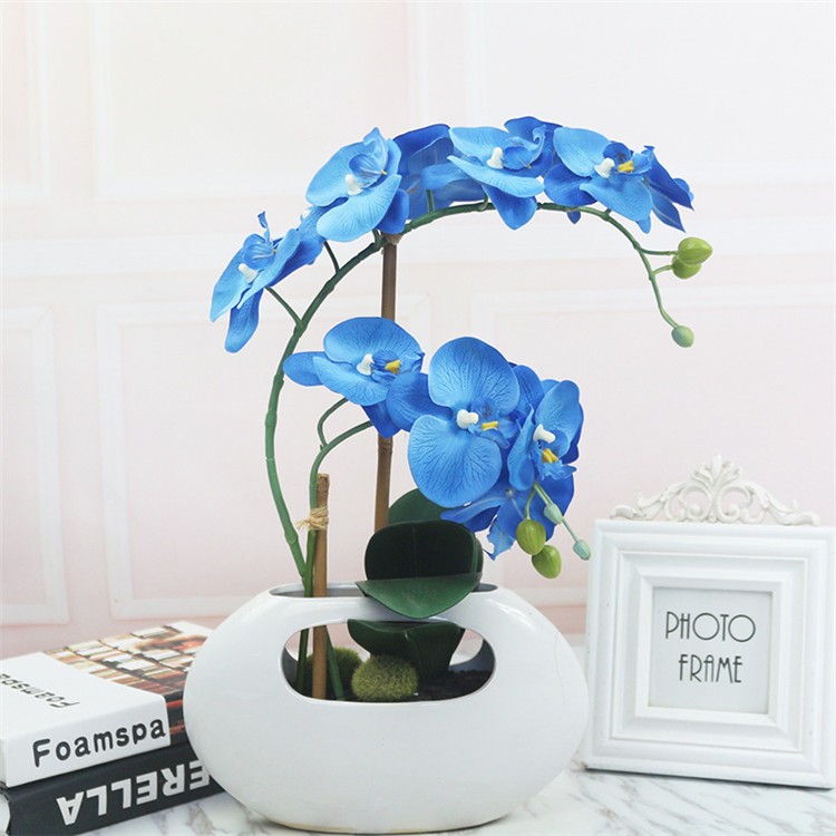 蓝色仿真花厂家直销装饰花摆件 室内仿真花仿真植物 可定制