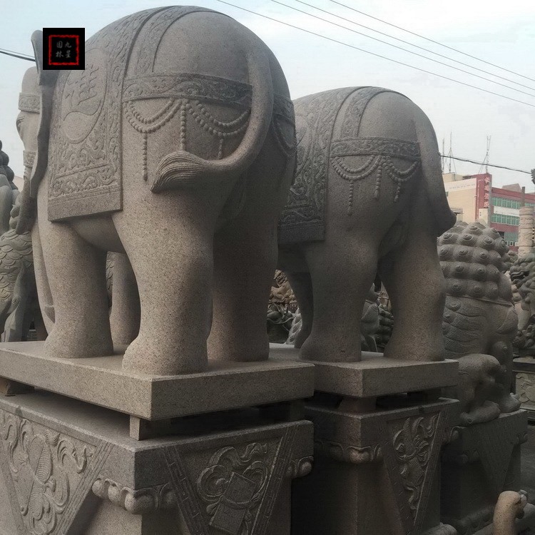 石雕大象 动物石雕 厂家定做雕刻石雕大象