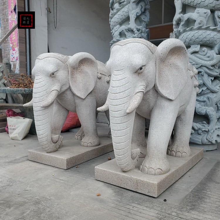 福建九星佛像雕刻 精品青石大象石雕 热销青石大象石雕可定制 石雕大象大量供应